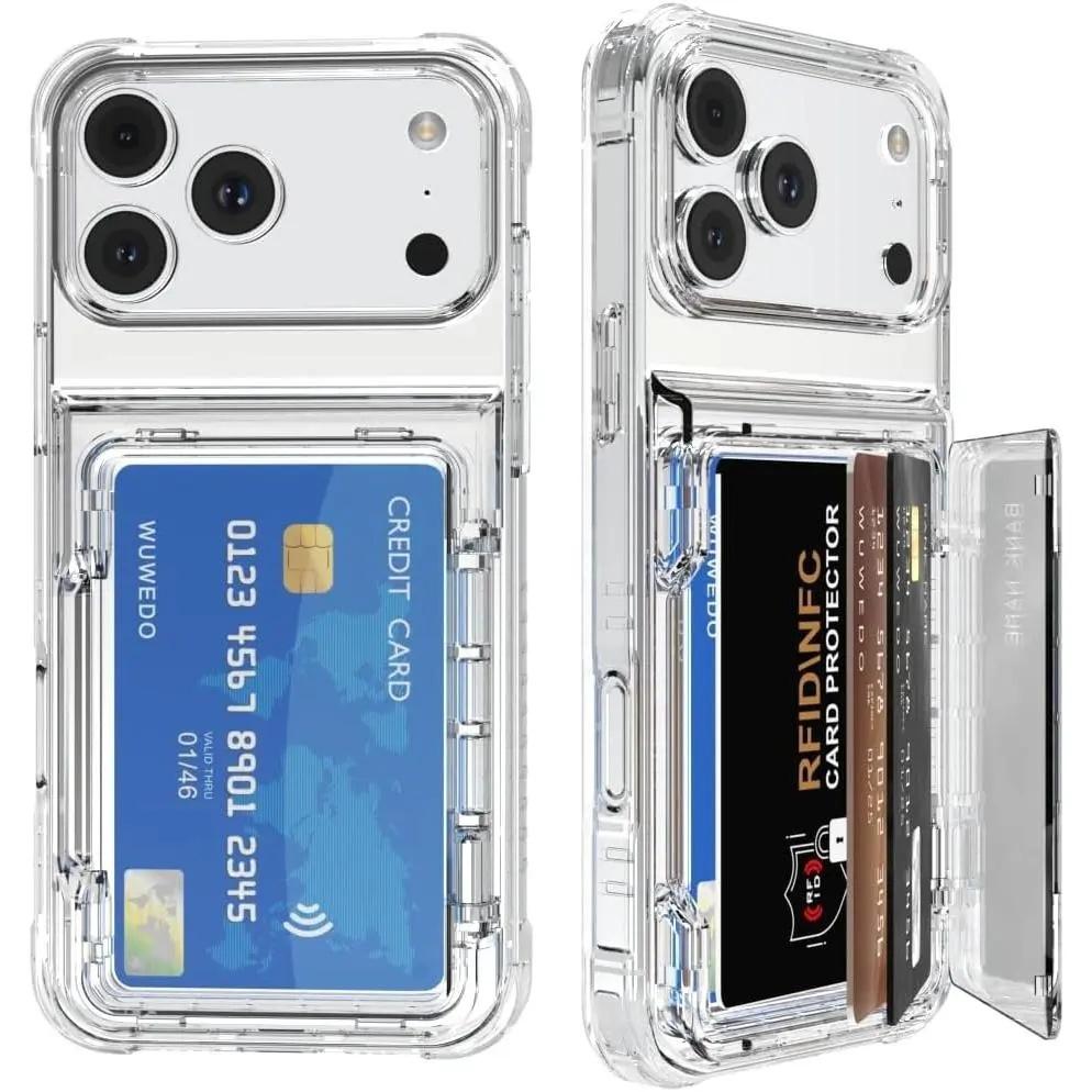 3-In-1 Transparent Card Holder Kickstand phone case, view 1