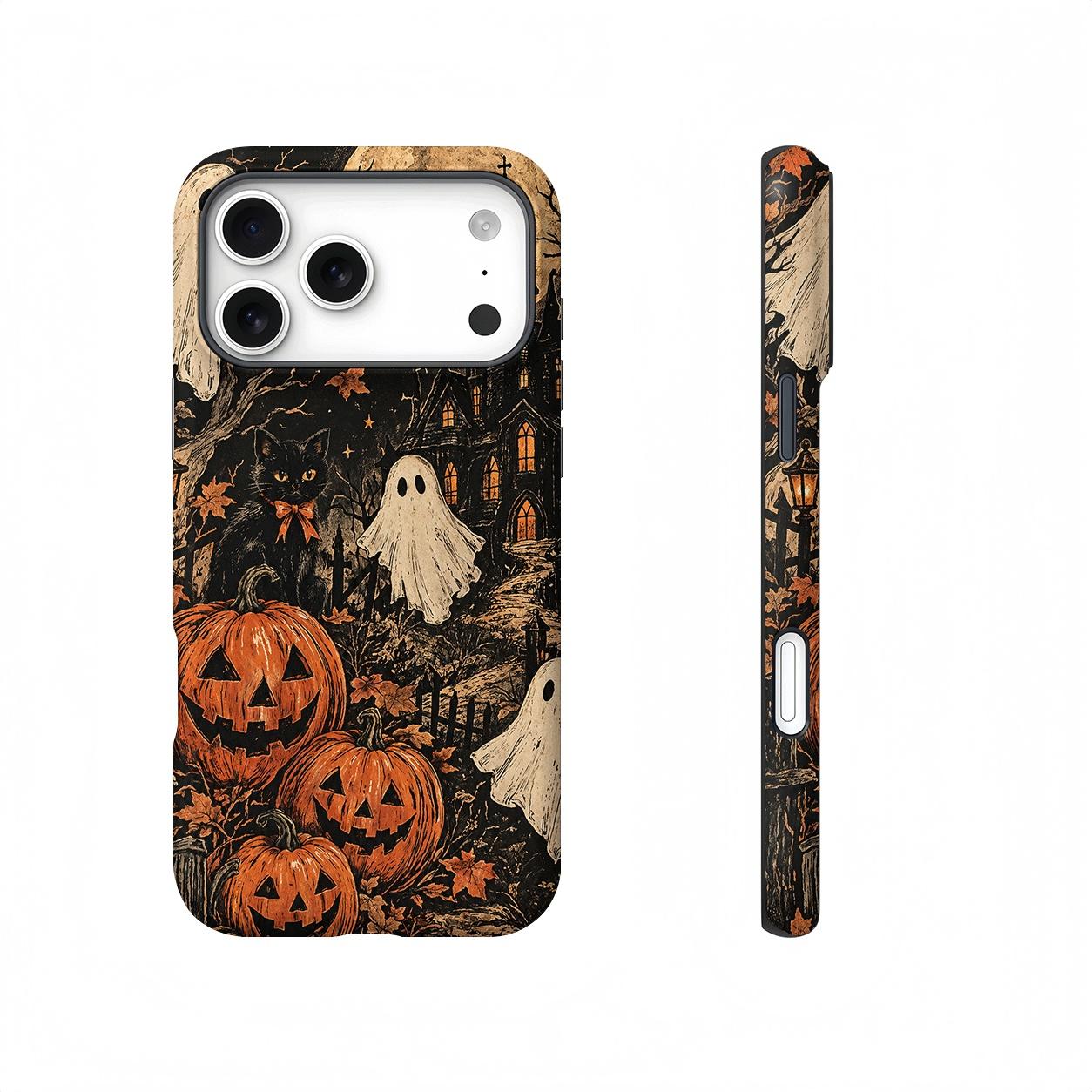 Vintage Haunted Halloween Magnetic phone case, view 1