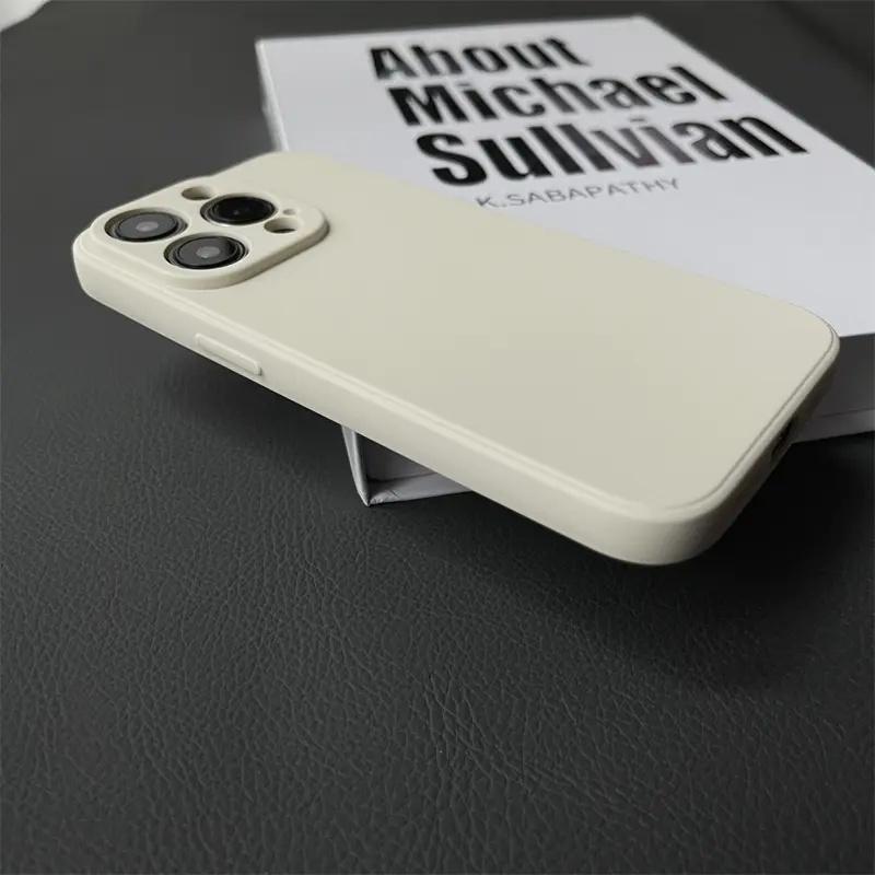 Solid Cream White Iphone Case phone case, view 3