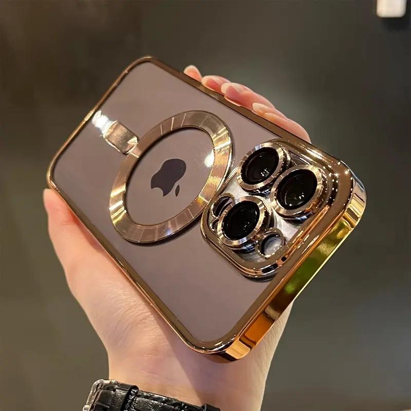 Electroplated Magnetic Clear Phone Case phone case, view 2