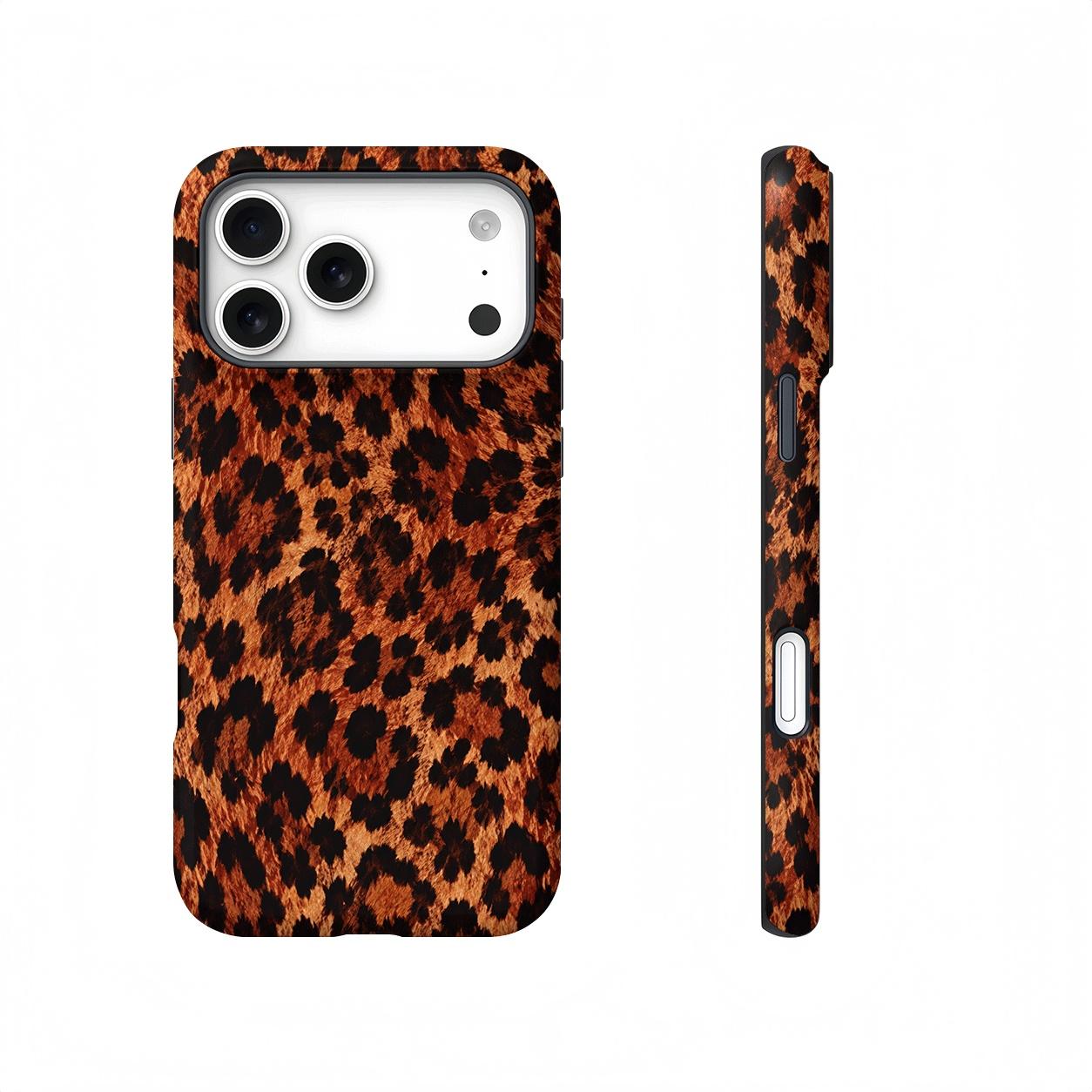 Brown Leopard Print Magnetic phone case, view 1