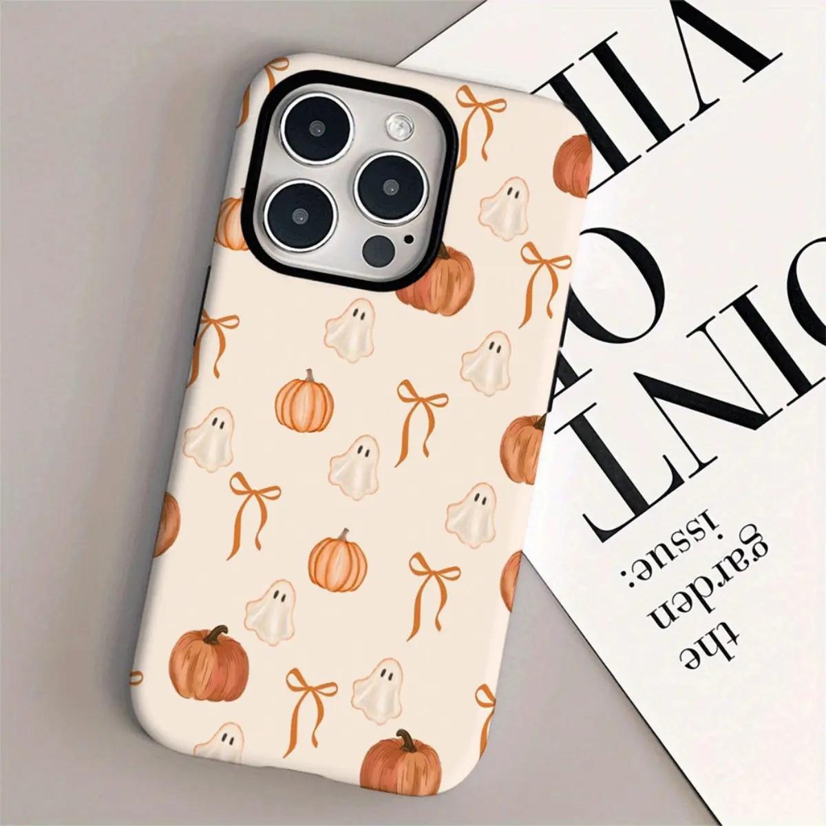 Halloween Ghost And Pumpkin Designs Pattern phone case, view 6