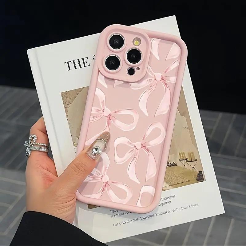 Pink Bow Print Phone Case phone case, view 1