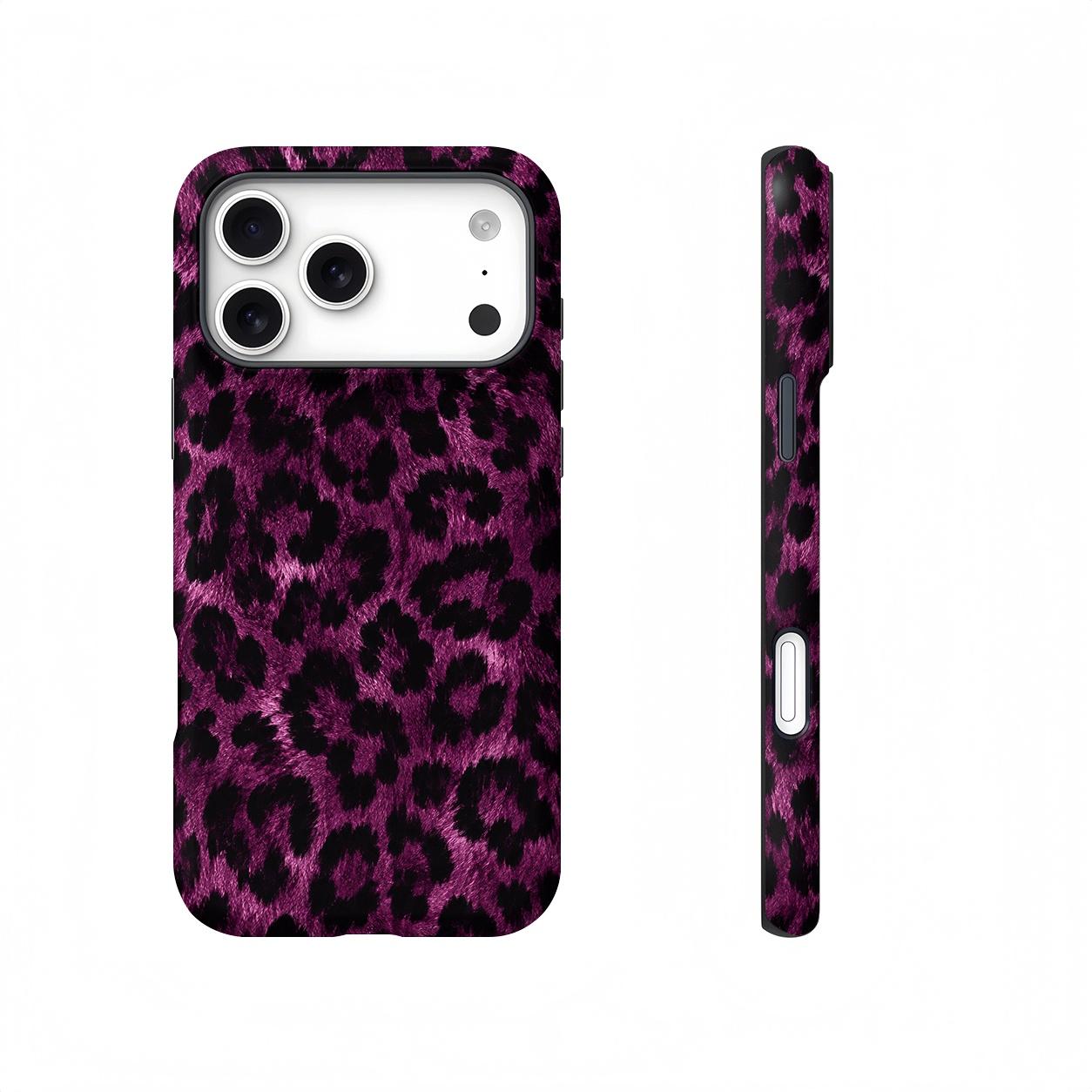 Purple Leopard Print Magnetic phone case, view 1