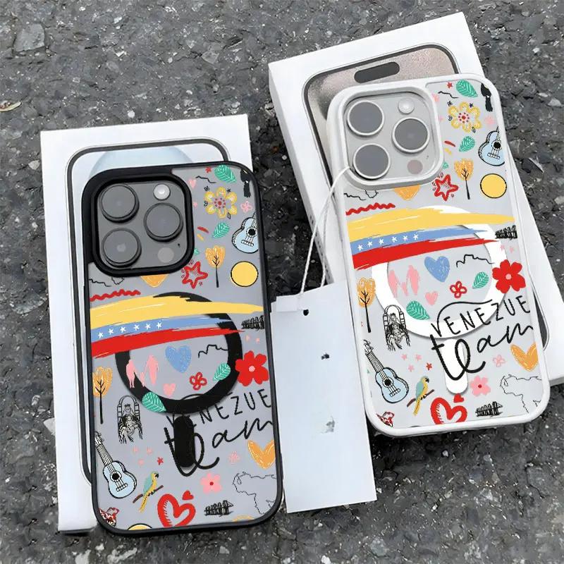 Venezuelan Culture Doodle Acrylic phone case, view 1