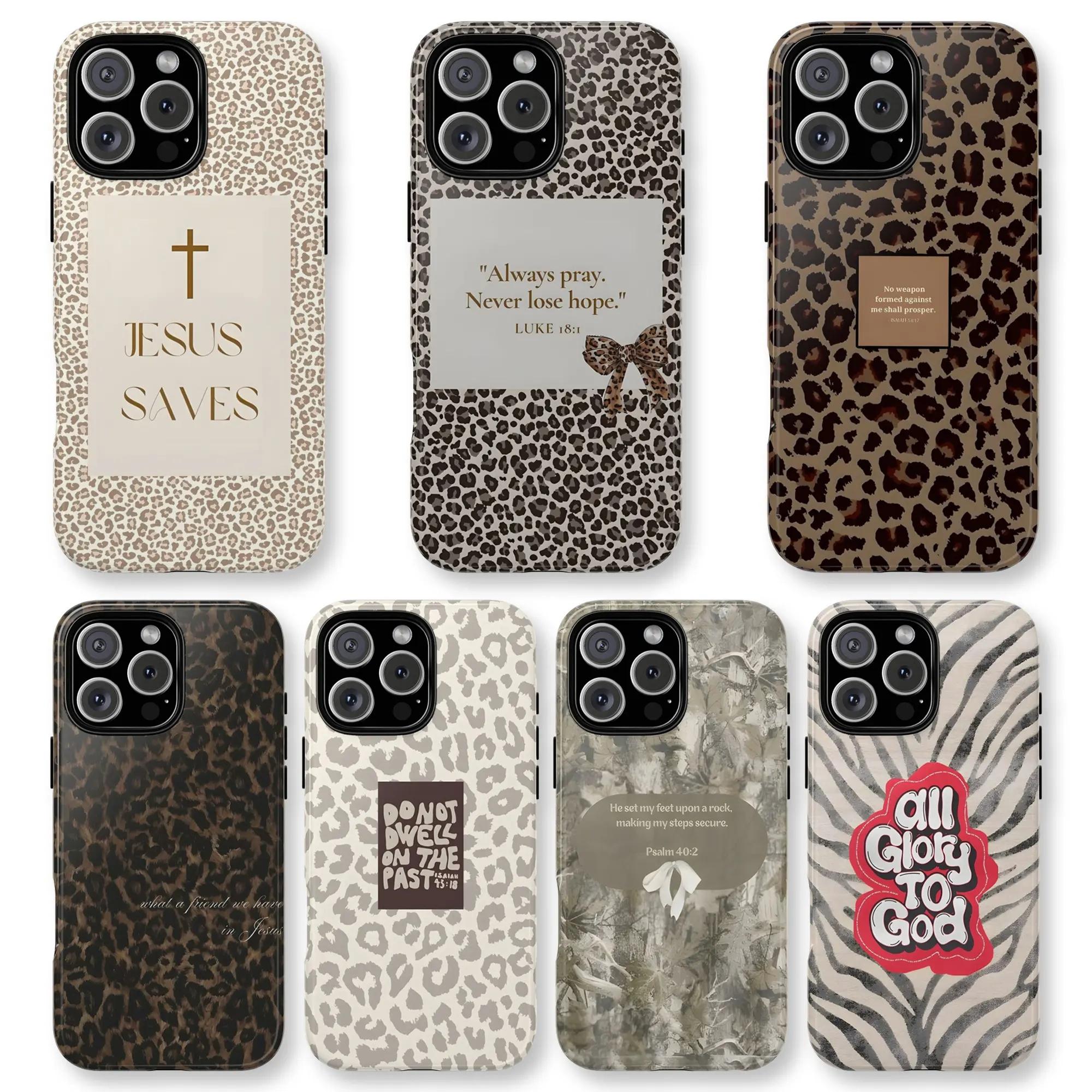 Leopard Luxe Jesus Saves Faith phone case, view 1