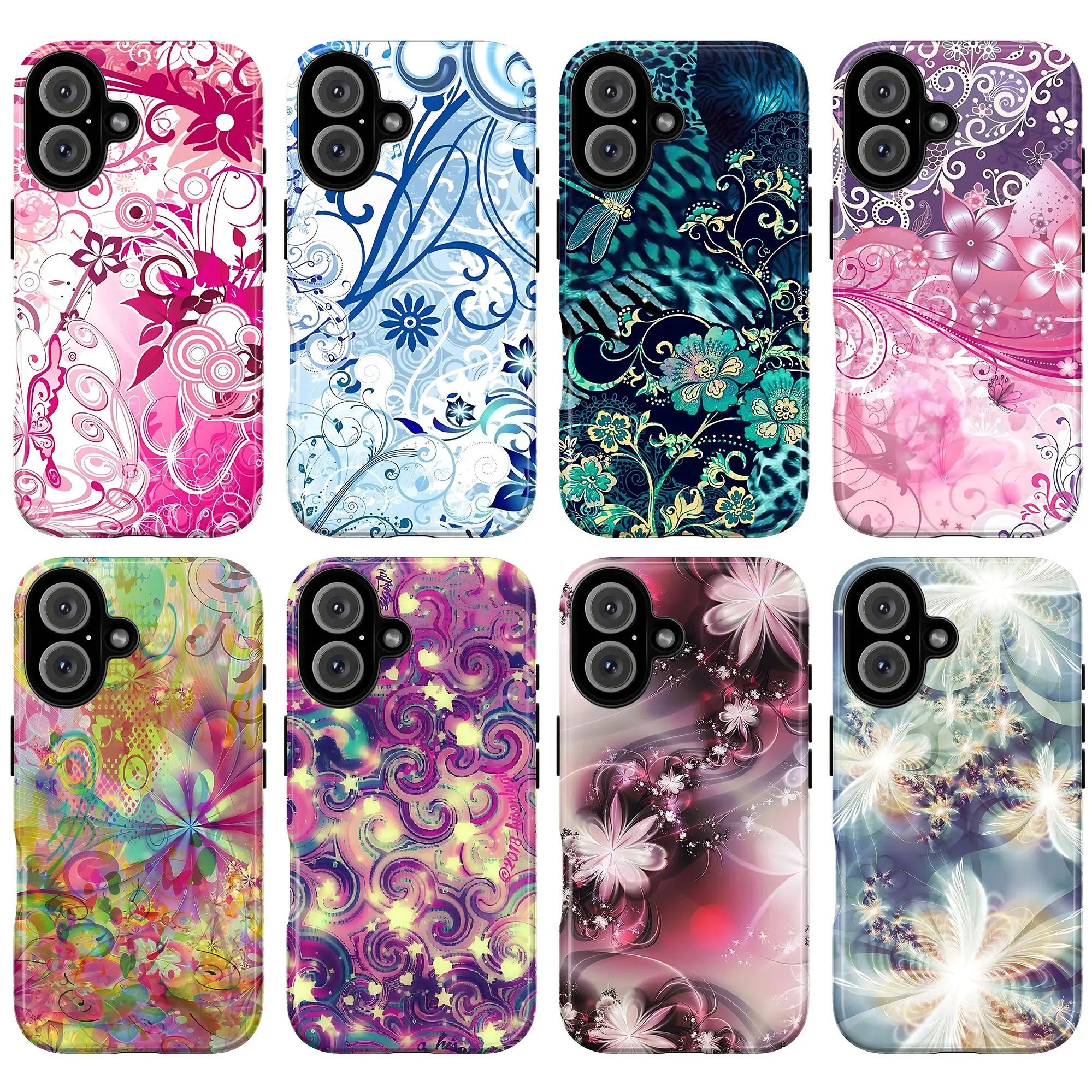 Abstract Floral Art phone case, view 1