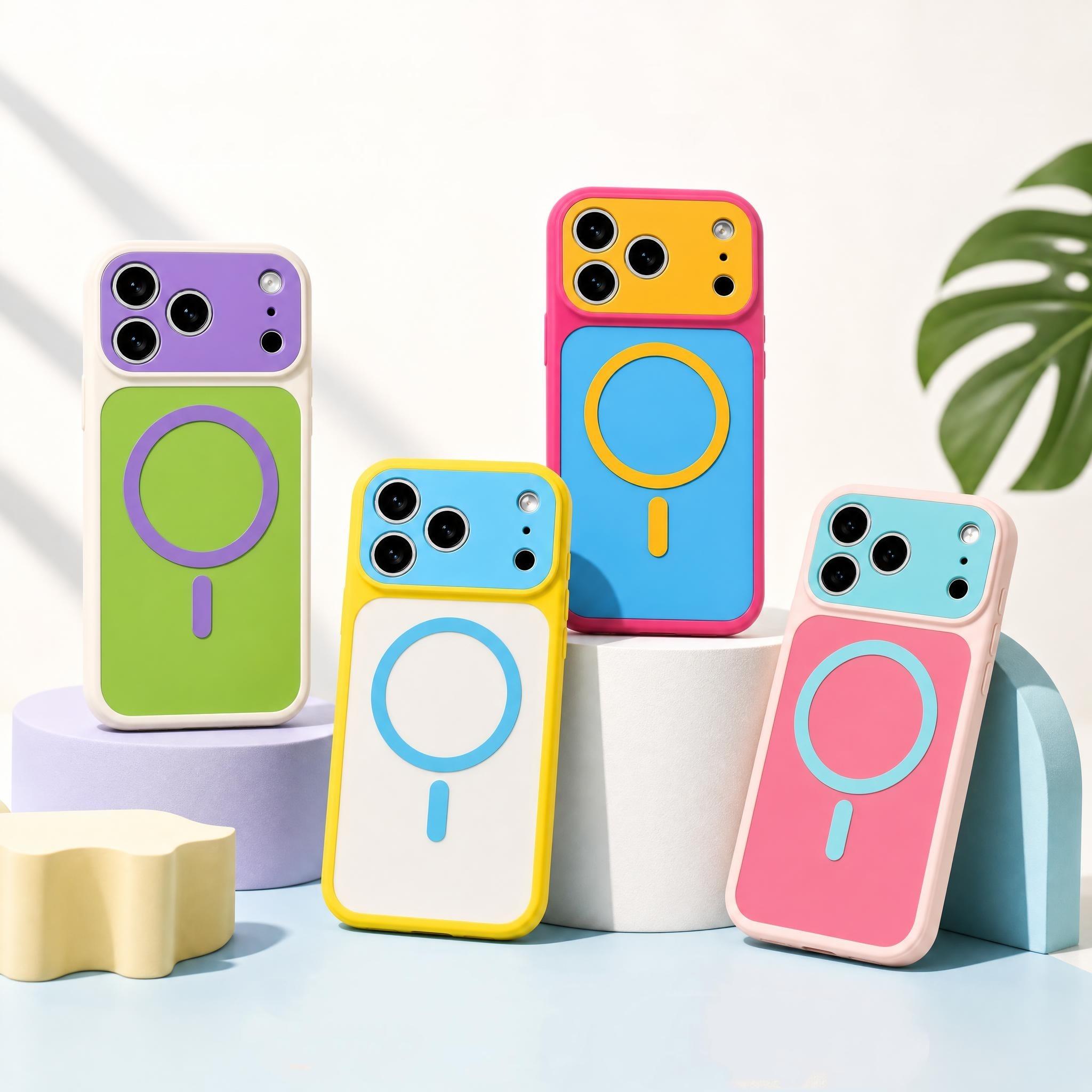 Dopamine Color Block Magnetic phone case, view 1