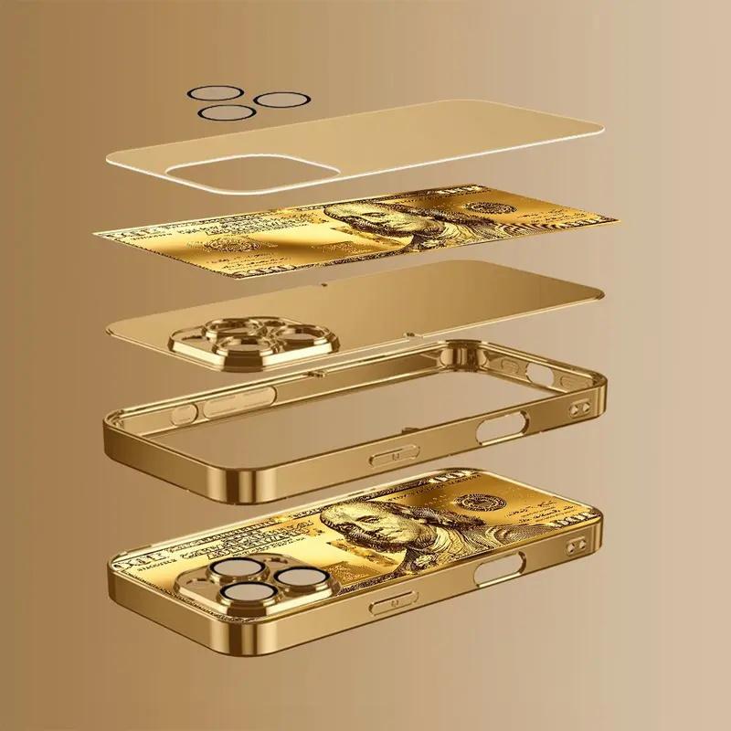 Gold 100 Dollar Bill Phone Case phone case, view 6