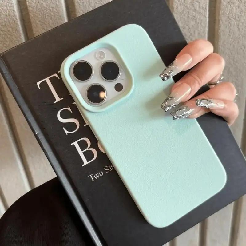 Solid Color Leather Texture Iphone Case phone case, view 9