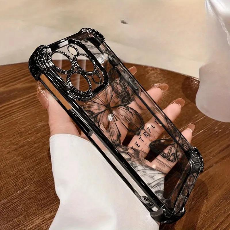 Black Butterfly Print Iphone Case phone case, view 1