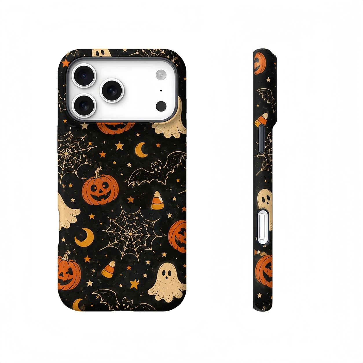 Vintage Halloween Ghost Pumpkin Magnetic Compatible phone case, view 1