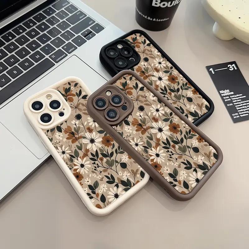 Brown Bumper Floral Iphone Case phone case, view 7