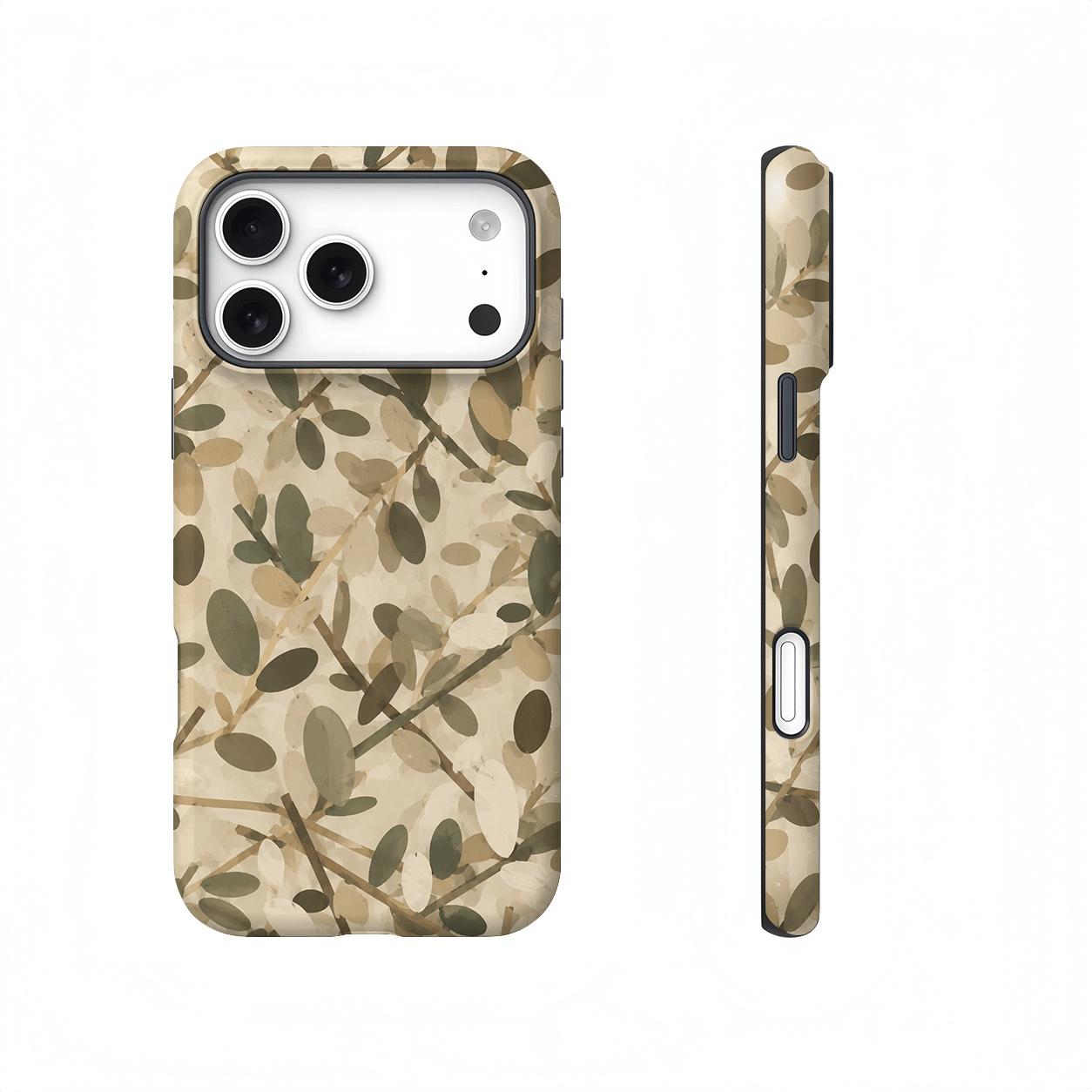 Beige Botanical Magnetic phone case, view 1