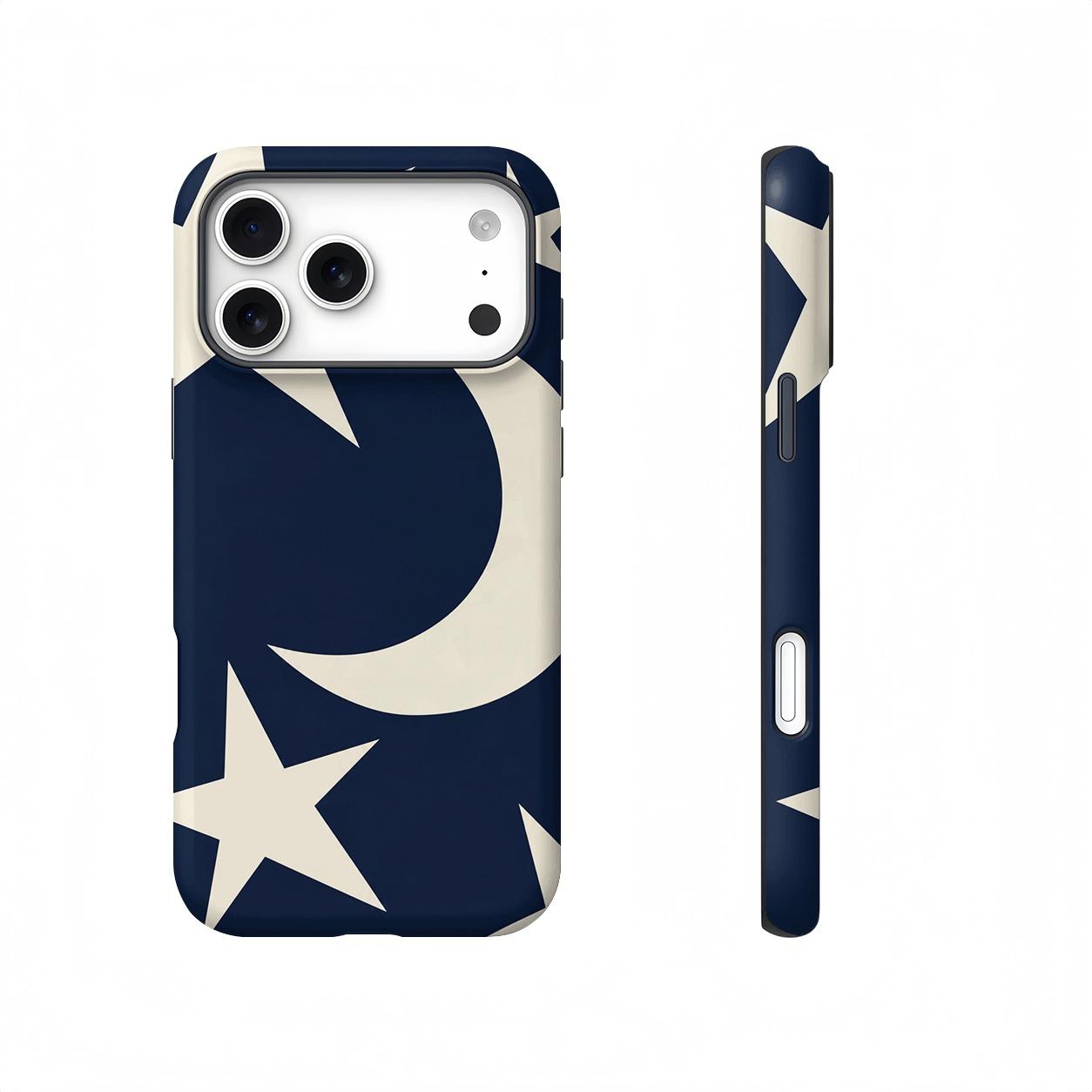 Navy Blue Moon & Star Magnetic phone case, view 1