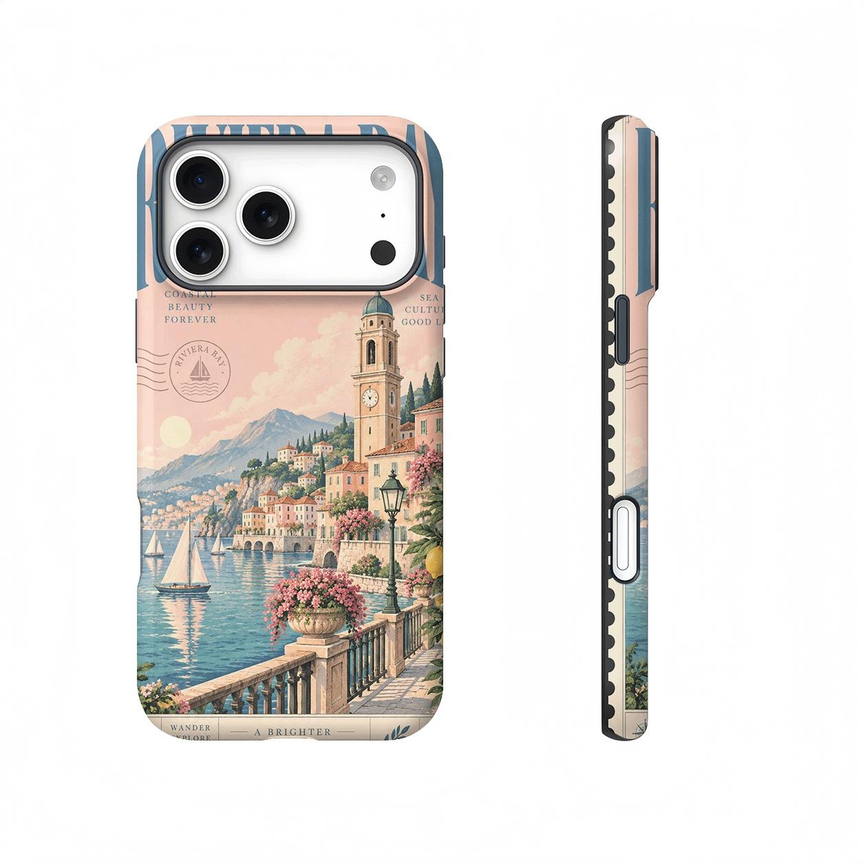 Vintage Coastal Riviera Travel Magnetic phone case, view 1