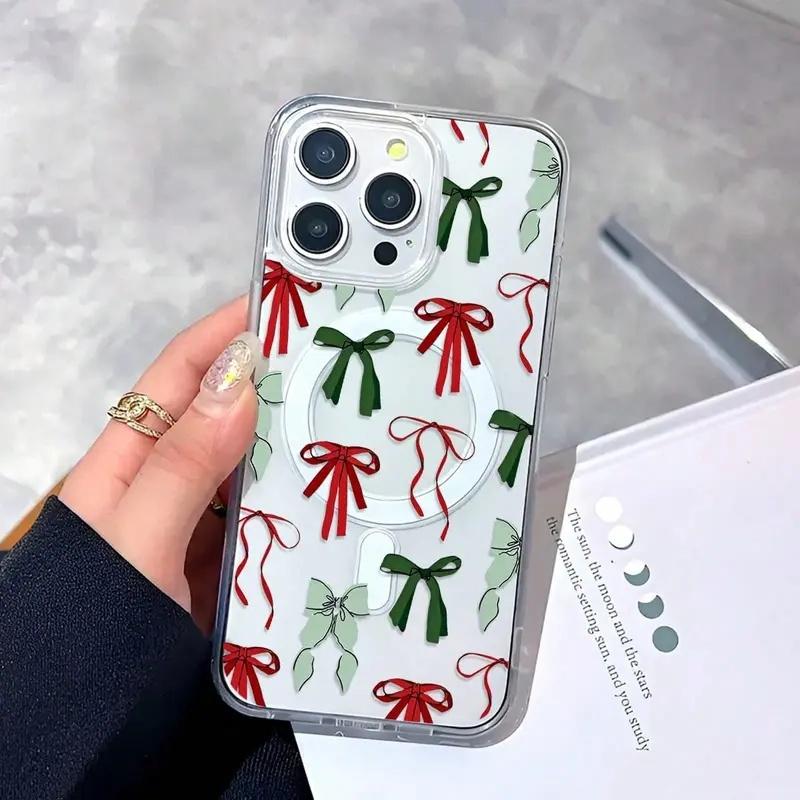 With Magnetic Wireless Charging Function, Beautiful Bow Design, Material, Du phone case, view 1