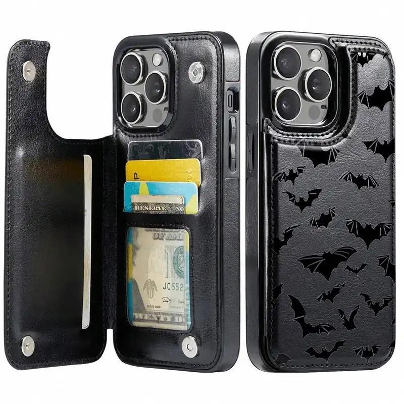 Bat Print Wallet Iphone Case phone case, view 8