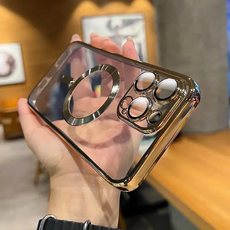 Electroplated Magnetic Clear Phone Case phone case, view 3