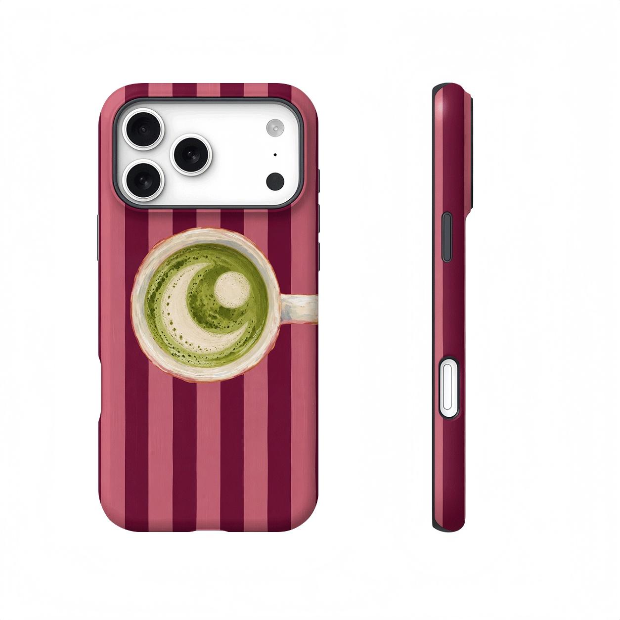 Matcha Latte Striped Magnetic phone case, view 1