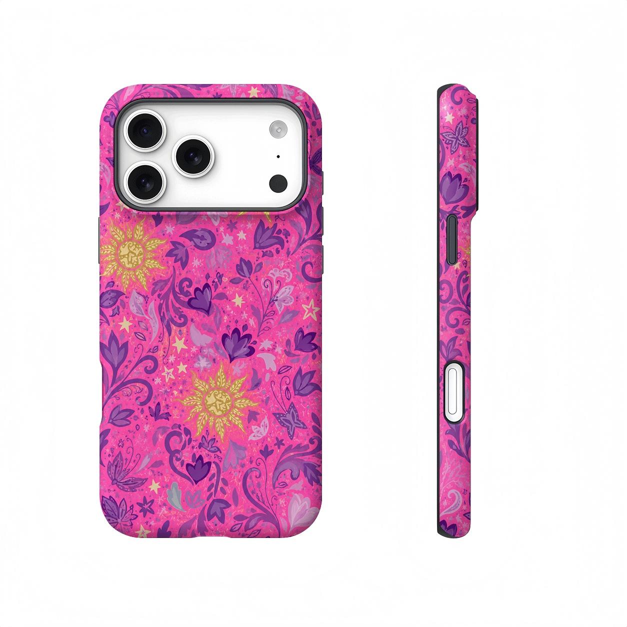 Hot Pink Botanical Magnetic phone case, view 1