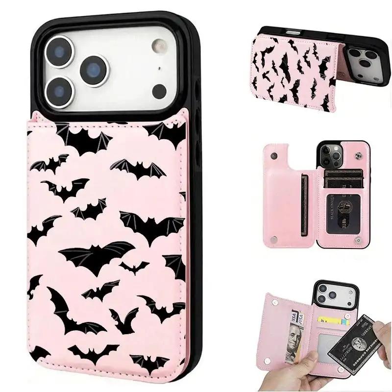 Bat Print Wallet Iphone Case phone case, view 10