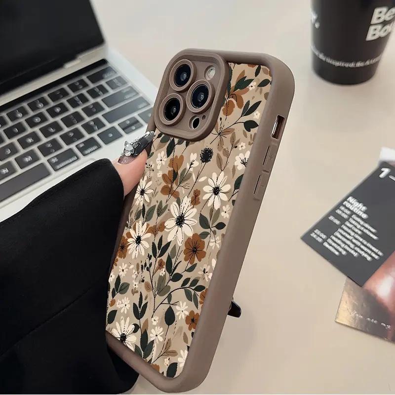 Brown Bumper Floral Iphone Case phone case, view 6