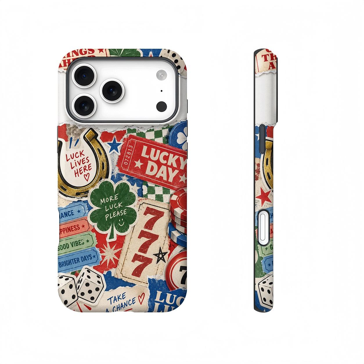 Retro Lucky Collage Magnetic phone case, view 1