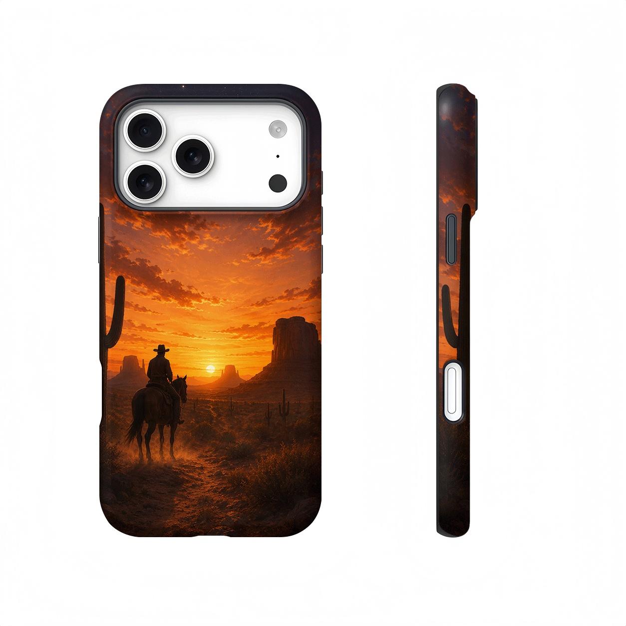 Western Cowboy Sunset Magnetic Compatible phone case, view 1