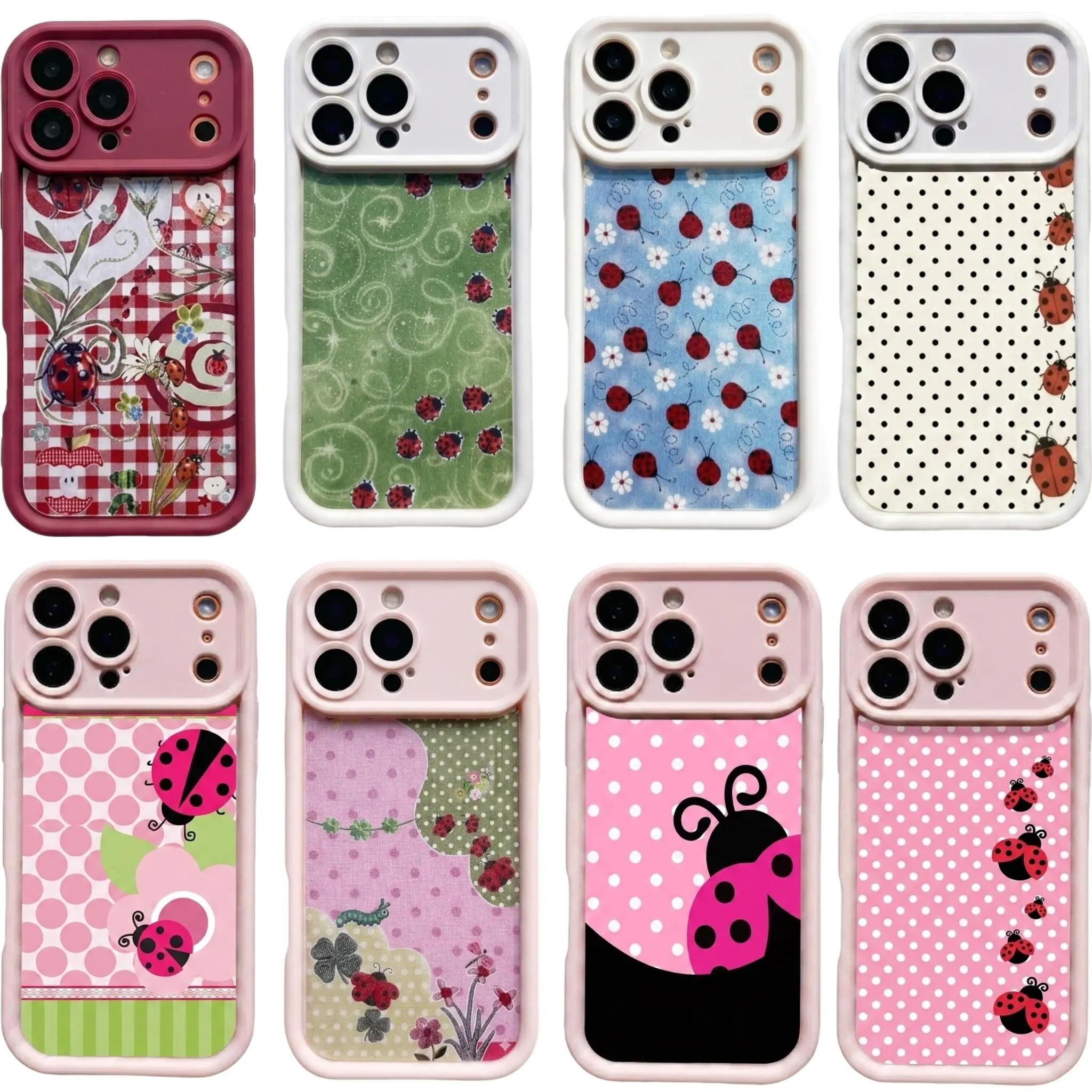 Cute Floral Dot Ladybug Pattern phone case, view 1