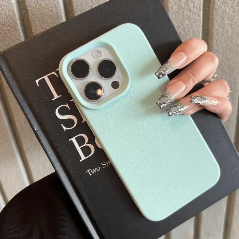 Solid Color Leather Texture Iphone Case phone case, view 2
