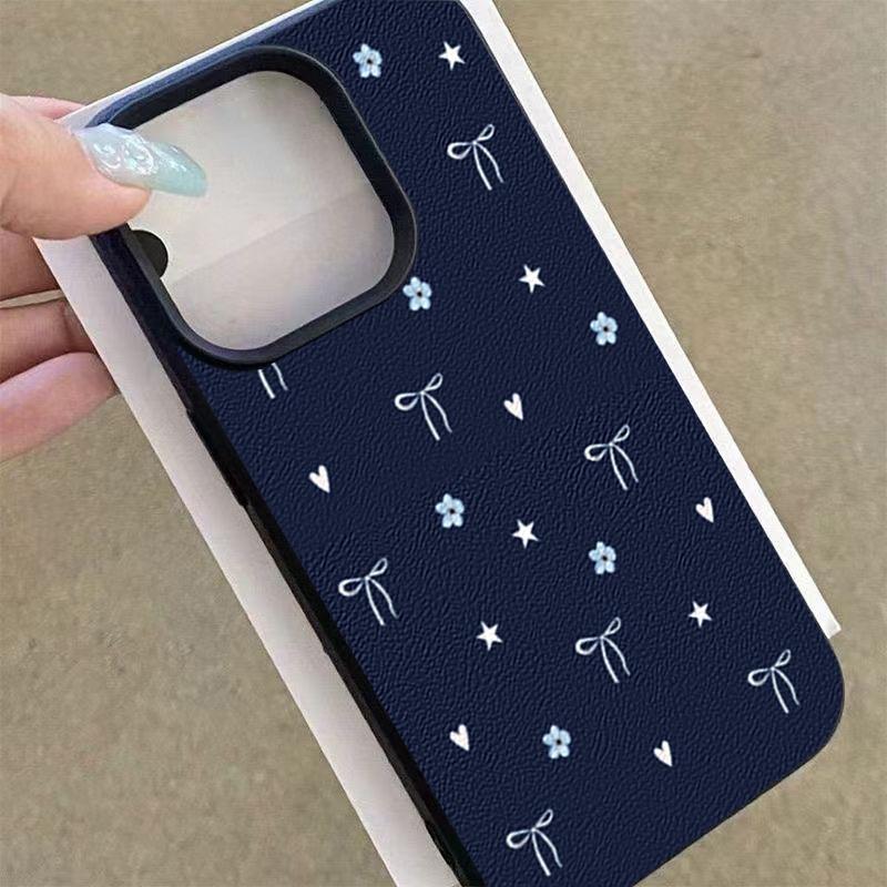 1pc Dark Blue Background phone case, view 1