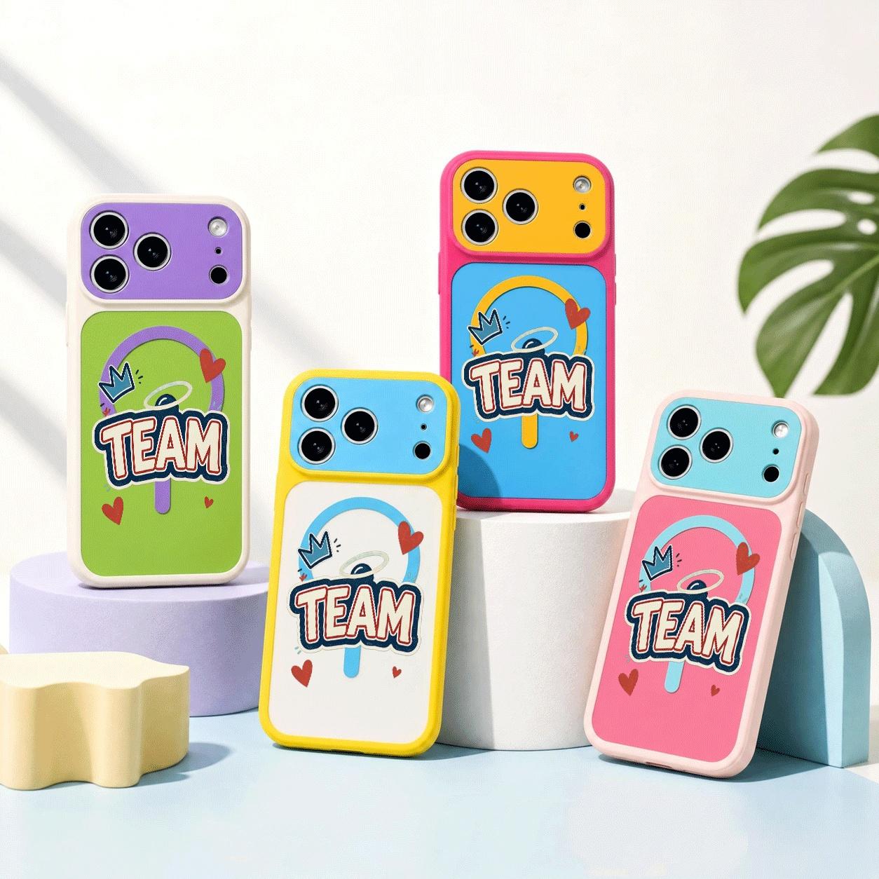Colorful Team Graphic Magnetic phone case, view 1