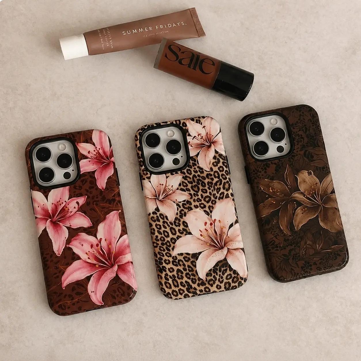 Girls' Leopard Print Floral phone case, view 1