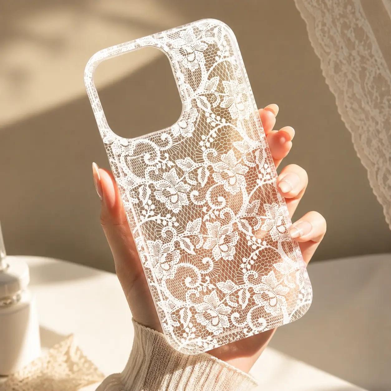 Women'S Fashionable Romantic Lace phone case, view 1