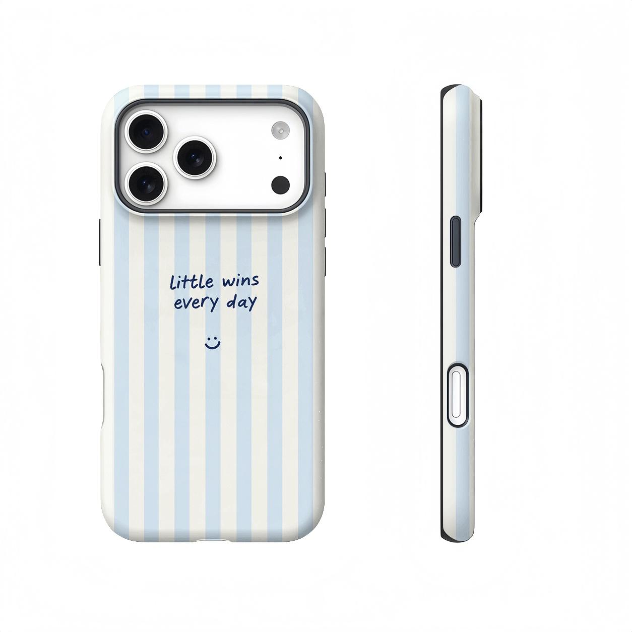Minimal Blue Stripe Positive Quote Magnetic phone case, view 1