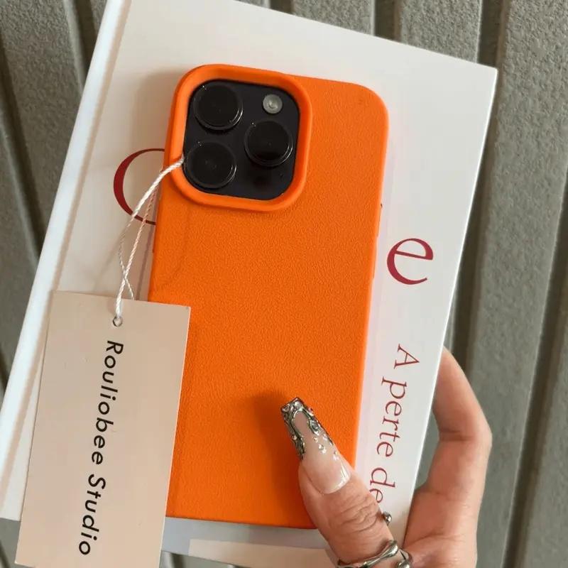 Solid Color Leather Texture Iphone Case phone case, view 13