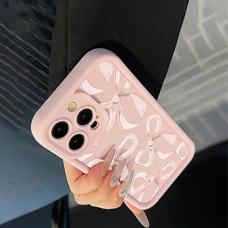 Pink Bow Print Phone Case phone case, view 5