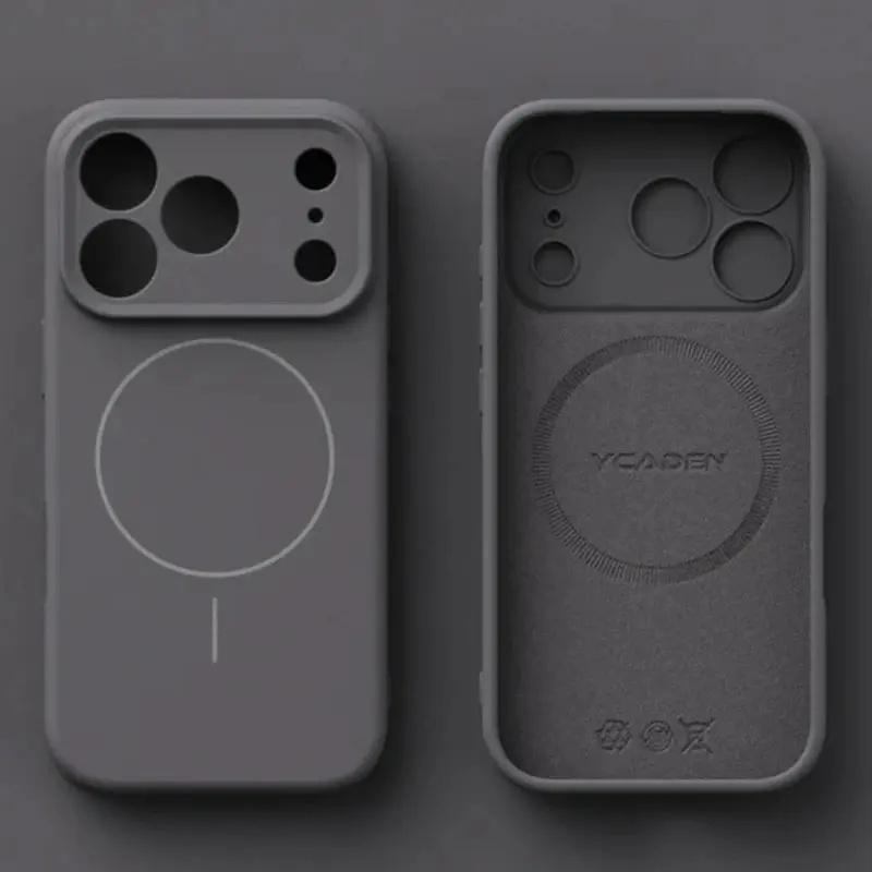 Solid Gray Silicone Magsafe Phone Case phone case, view 1