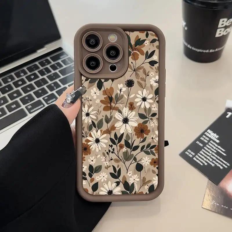 Brown Bumper Floral Iphone Case phone case, view 11