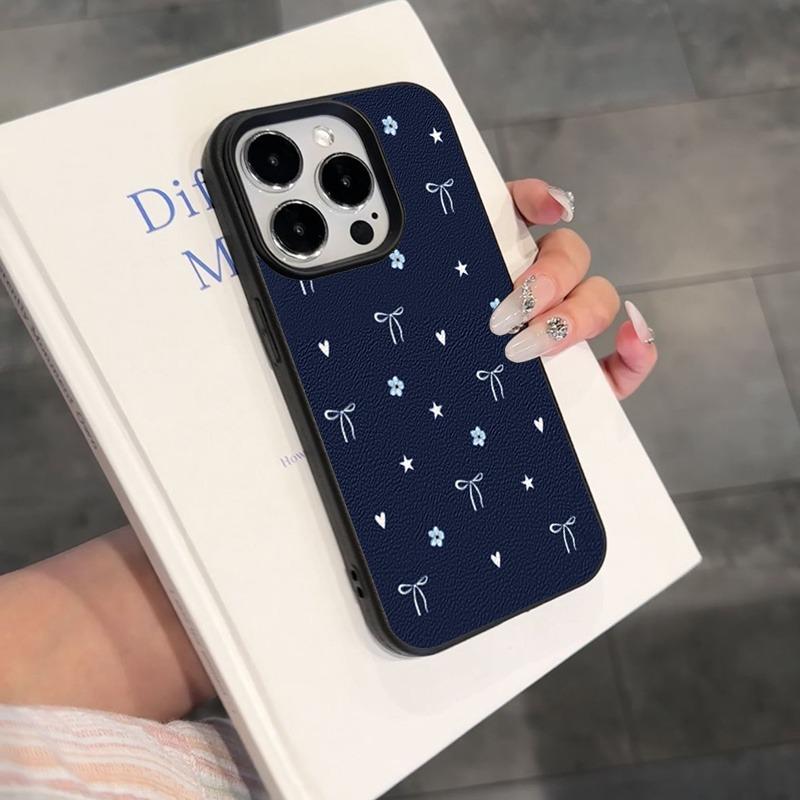 1pc Dark Blue Background phone case, view 3