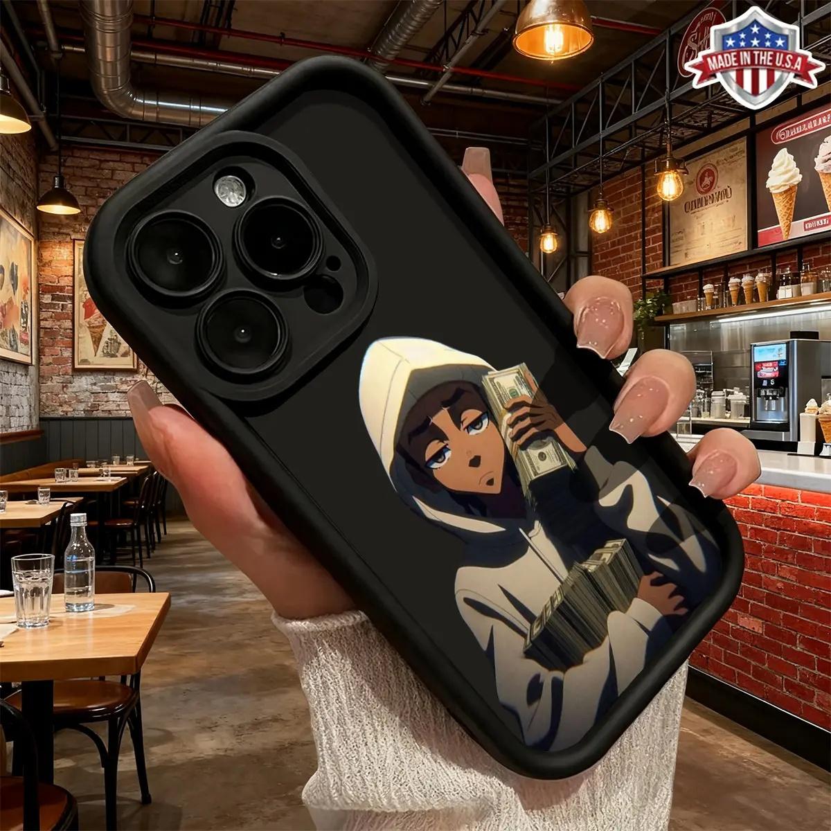 Cool Cartoon Anime Money Design Silicone phone case, view 1