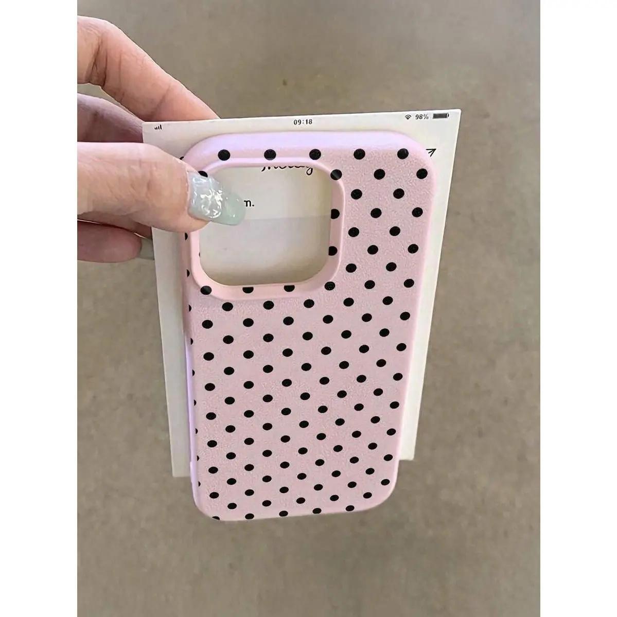 Polka Dot Large-Hole Leather phone case, view 1