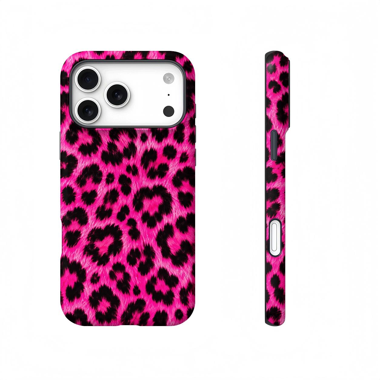 Hot Pink Leopard Print Magnetic phone case, view 1