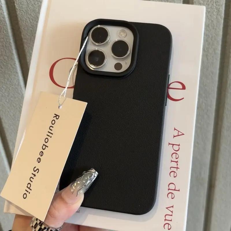 Solid Color Leather Texture Iphone Case phone case, view 5