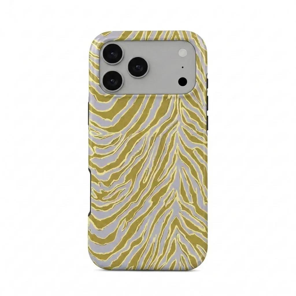 Funky Mustard Yellow Zebra Stripe phone case, view 1