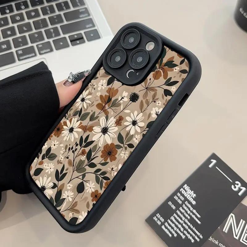 Brown Bumper Floral Iphone Case phone case, view 3