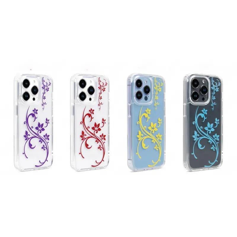 Brown La Fleur Floral Y2K phone case, view 1