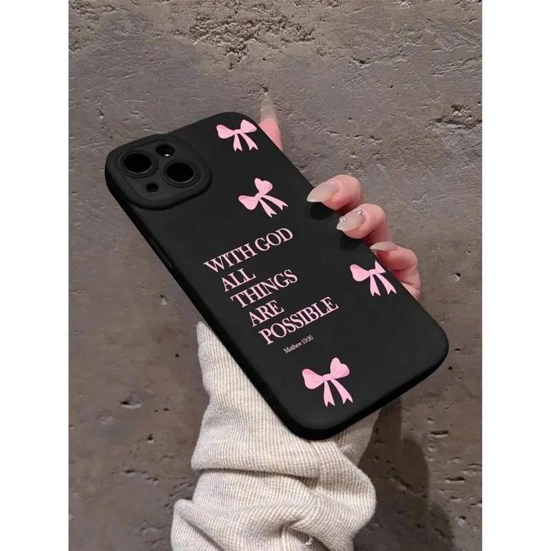 Black Coquette Bow Iphone Case phone case, view 3