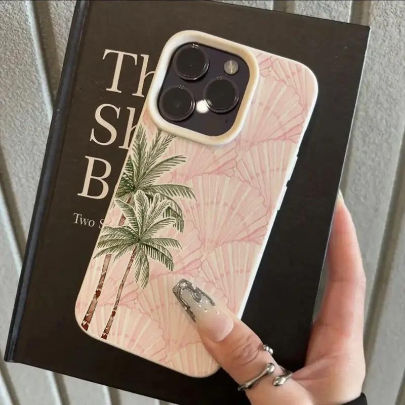 Pink Seashell Coconut Palm phone case, view 1